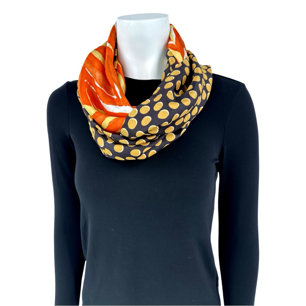 100% Silk Infinity Modern Contemporary Scarf